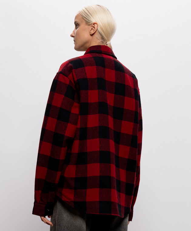 Vetements Куртка в стилі сорочки з вовни в клітинку MH27SH066RCw зображення 4