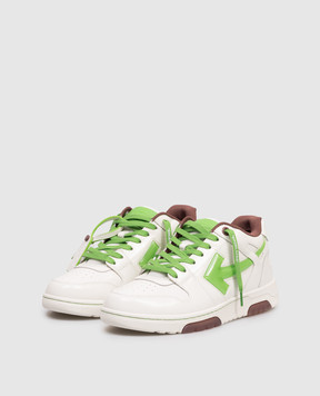 Off-White Білі шкіряні глянцеві кросівки Out Of Office Bubble OMIA189S26LEA009