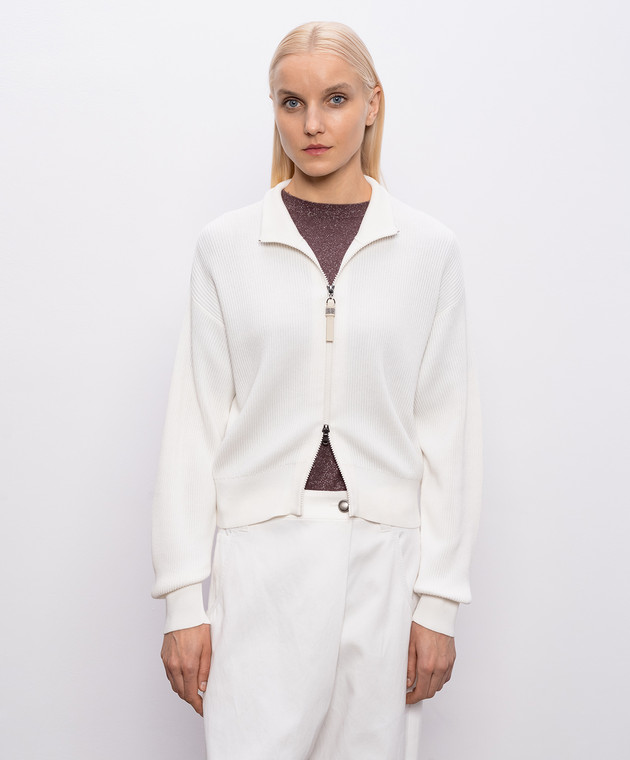 Brunello Cucinelli Білий кардиган M19194706P зображення 3