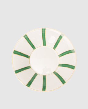 Geminiano Cozzi 1765 Біла порцелянова тарілка для супу Striche Verdi e Oro TTCMI01229036