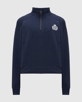 Sporty & Rich Синій світшот з вишивкою логотипа ST098710243BL106