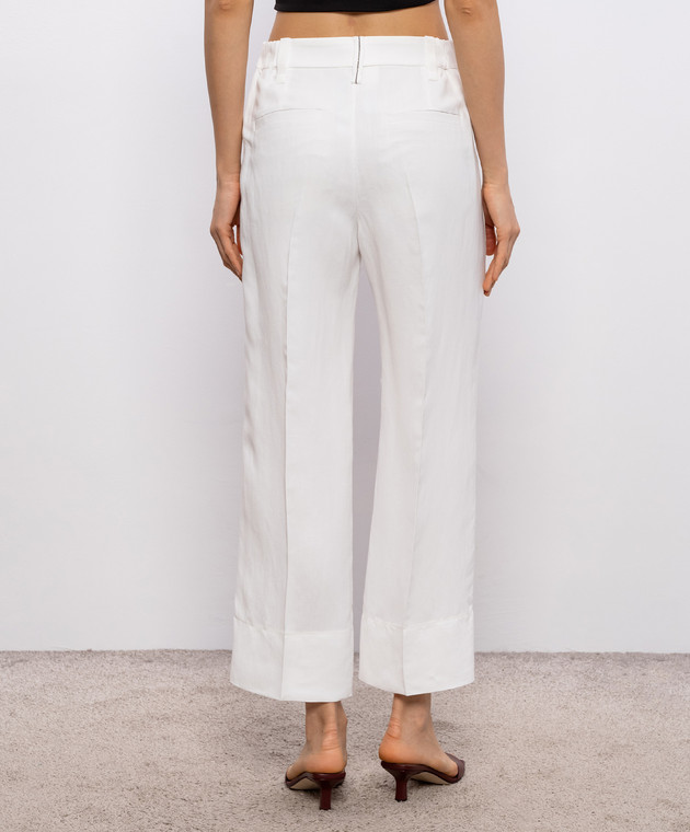 Brunello Cucinelli Білі штани з льоном MH126P9184 зображення 4