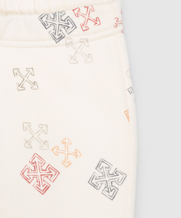Off-White Дитячі джогери кольору айворі в принт емблеми 44GXD001F26F002 зображення 3