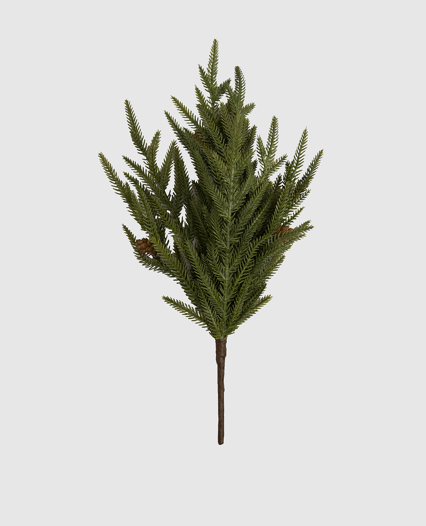 

Декоративная рождественская ветвь криптомерии с шишками, Зеленый, Декор