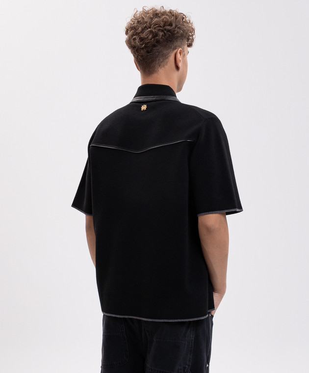 AMIRI Черное поло из шерсти AM426KN024 изображение 4