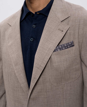 Brunello Cucinelli Сіра хустка-паше із шовку у візерунок MX8700091