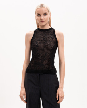 Alexander McQueen Чорний топ в тканий візерунок 870371Q1BG1