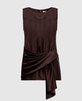 Loulou de Saison Коричневый топ FONDA с шелком FONDA