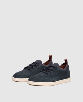 Loro Piana Сині кросівки Soho Walk з нубука та вовни FAL2899ВЛ25sh
