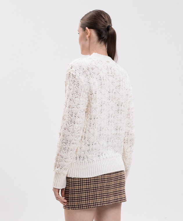 Twinset Свитер цвета айвори с шерстью 262LI3TAA изображение 4