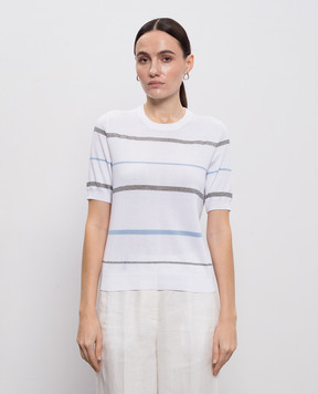 Peserico Білий топ в смужку A99091F149173M
