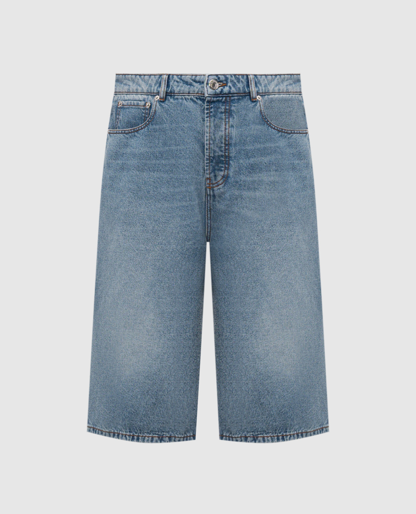 

Синие джинсовые шорты с патчем логотипа, Синий, Шорты