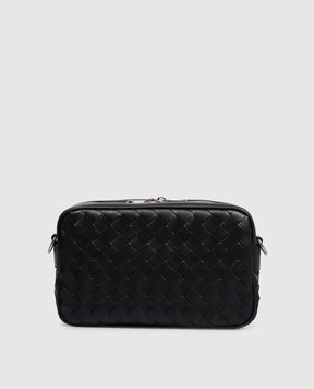 Bottega Veneta Чорна шкіряна сумка з плетінням 755923V2HL1