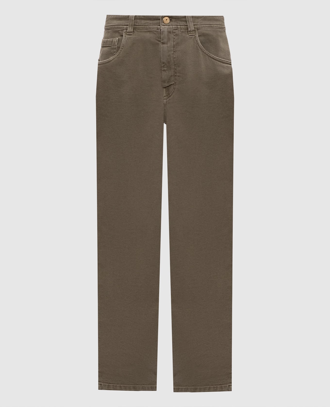 Джинсы цвета хаки с логотипом патча