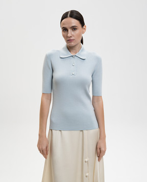 Jil Sander Блакитне поло з вовни J02GL0115J14830