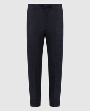 ISAIA Синие брюки из шерсти в клетку PNC05399627