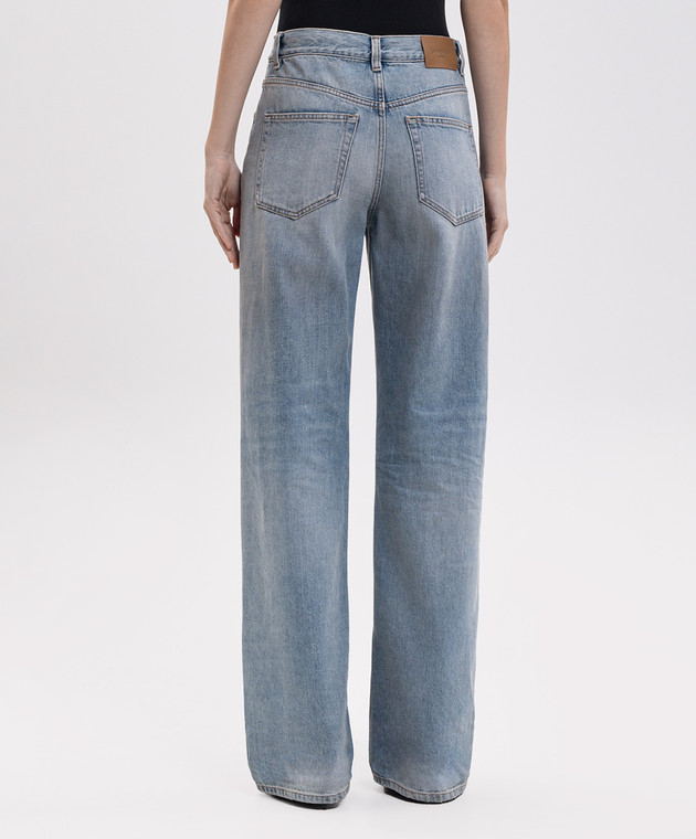 Saint Laurent Голубые джинсы с эффектом потертости 873662Y863O изображение 4