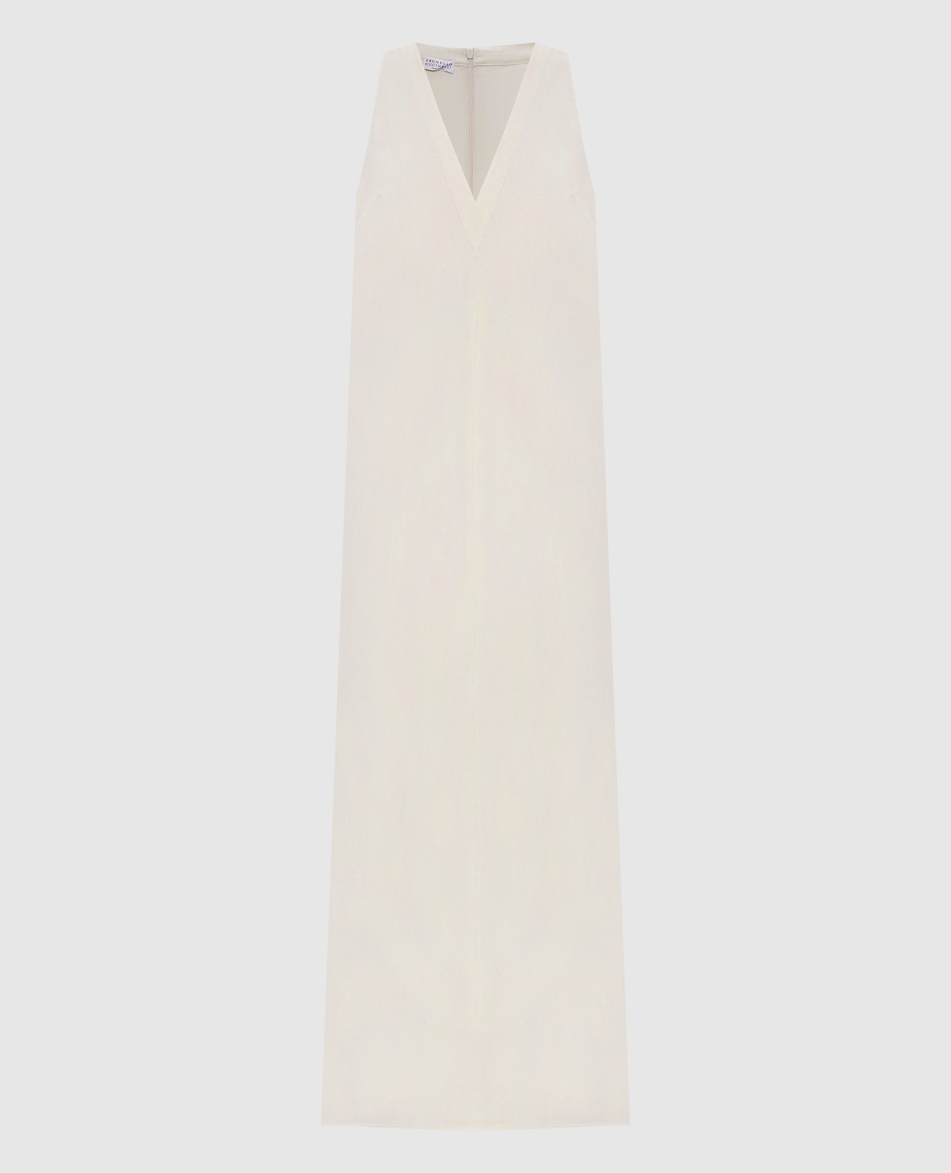 Платье цвета айвори с льном