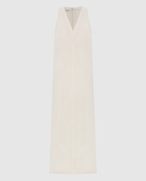 Brunello Cucinelli Платье цвета айвори с льном MH126A4812