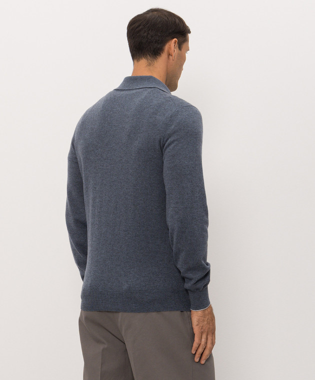 Brunello Cucinelli Синее поло M22203805 изображение 4