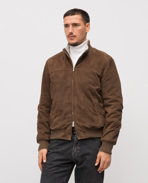 Enrico Mandelli Коричневая замшевая куртка 2T105A7511