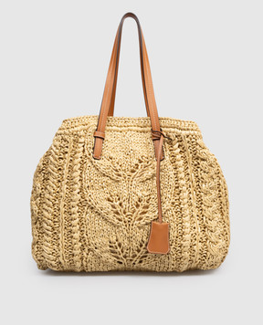 Ermanno Scervino Бежева сумка-тоут з рафії D483S311FMRDM