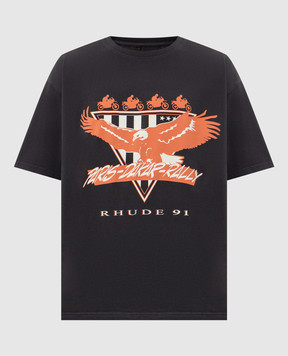 Rhude Чорна футболка Stage Racing RHFW26TT08012