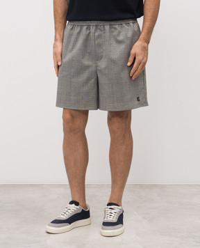 Balmain Сірі шорти з вовни у віндзорську клітинку GH1PA145WD37
