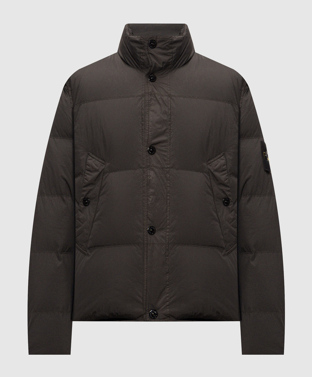 Stone Island Сірий пуховик з патчем логотипа L2S154100109S0A23