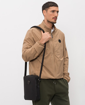 Stefano Ricci Чорна шкіряна сумка з фактурною емблемою ND233GTURE