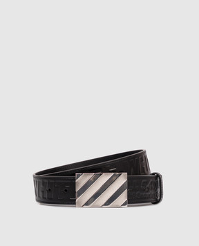 Off-White Чорний шкіряний ремінь OMRB14JC99LEA001