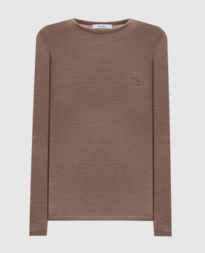 Max Mara Коричневый лонгслив VICINI из шерсти MXMVICINI