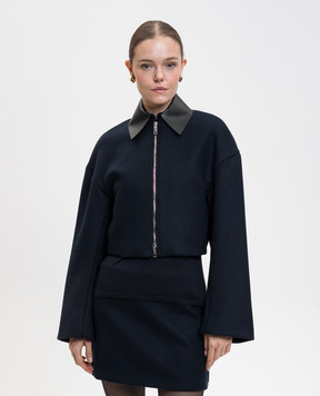 Max Mara Sportmax Синя укорочена куртка VACUO з вовни VACUO