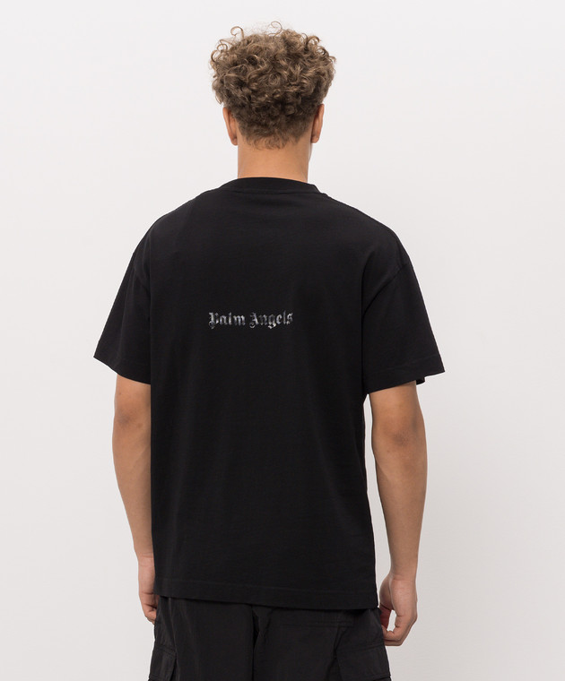 Palm Angels Чорна футболка з принтом PAMAA001JR003 зображення 4