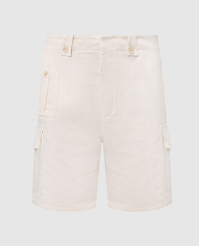 Brunello Cucinelli Шорты-карго цвета авори с льном MP544U0075