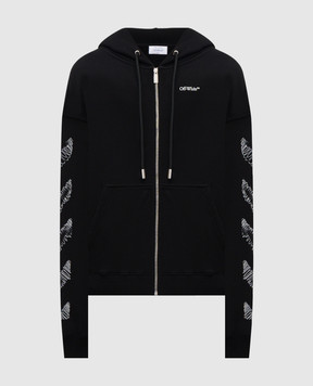 Off-White Черная спортивная куртка Scribble 44MBE015F5F003