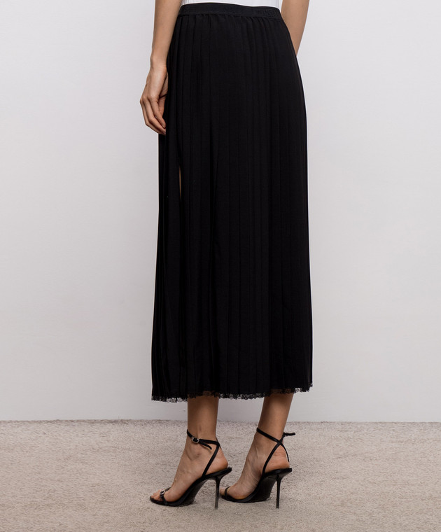 Twinset Черная юбка-плиссе с кружевом 262TP2350 изображение 4