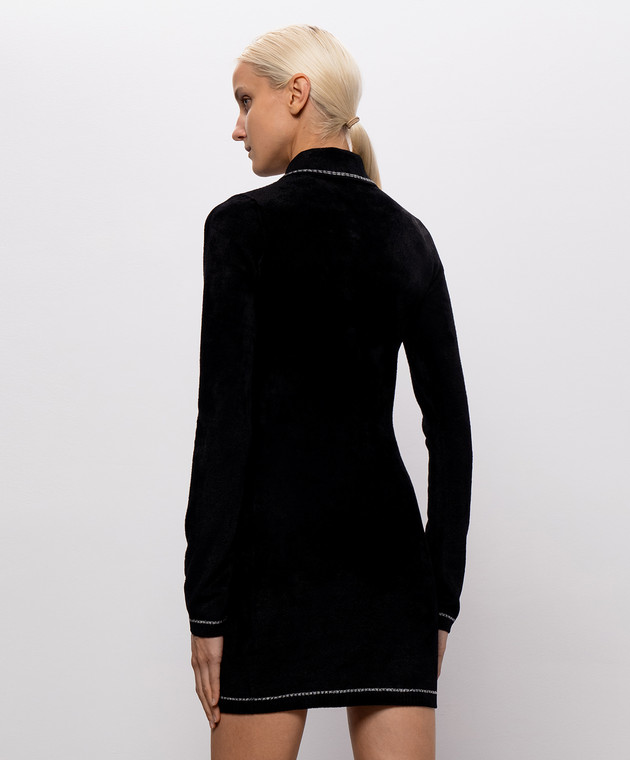 AMIRI Черное платье мини с вышивкой монограммы AW426CA002 изображение 4