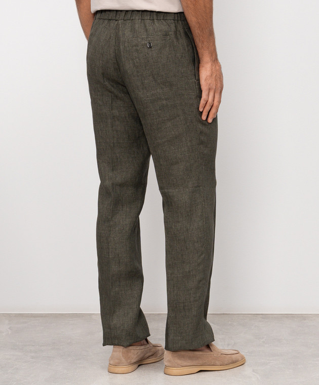 CAPOBIANCO Зелені штани з льону 20M811LL00 зображення 4