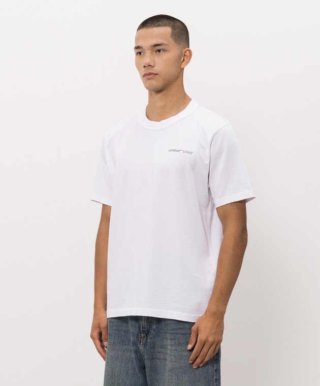 Off-White Белая футболка с принтом Logo 44MAA16MF26J00L изображение 3