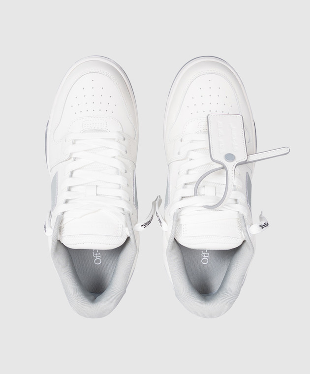 Off-White Білі шкіряні кросівки Out Of Office W259C9L018 зображення 4