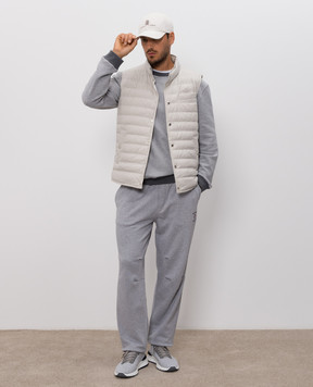 Brunello Cucinelli Серый меланжевый свитшот с вышивкой MM8263390G