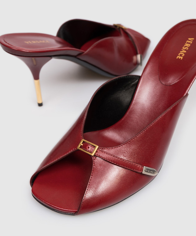 Versace Бордовые кожаные мюли Nyx 10241341A17282 изображение 5