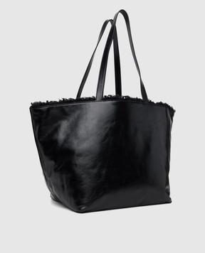 Alexander Wang Черная кожаная глянцевая сумка-тоут на меху 20426T21L