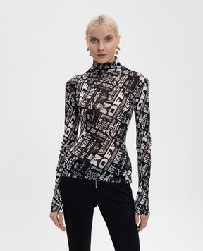 Off-White Черный топ Mulilogo OWAD122F25JER002