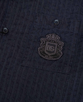 Dolce&Gabbana Дитяча синя сорочка з нашивкою L44S10LDD5446