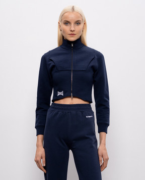 Vetements Синяя укороченная спортивная куртка с вышивкой логотипа WE76ZU500N