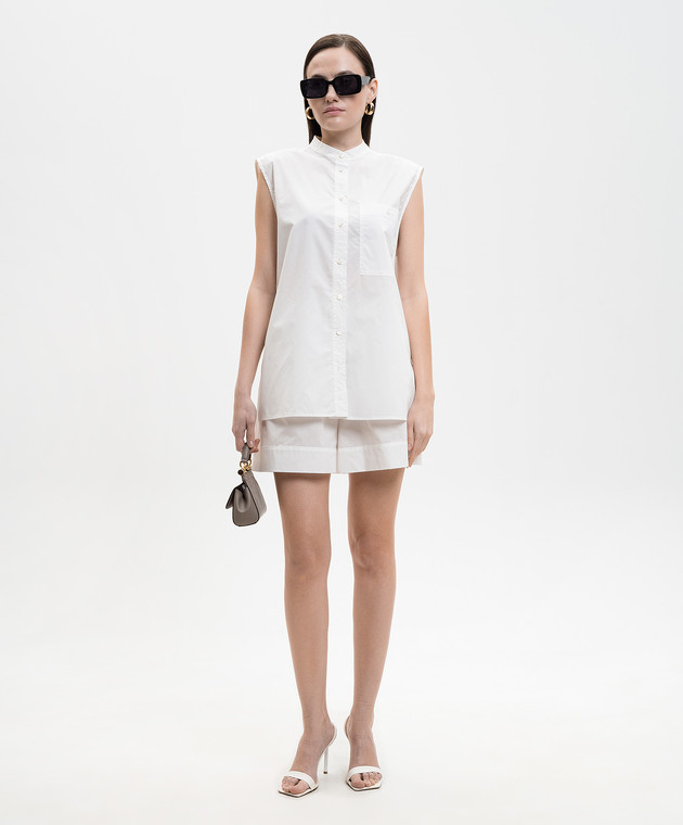 Solotre Белая рубашка без рукавов M1AB0063 изображение 2