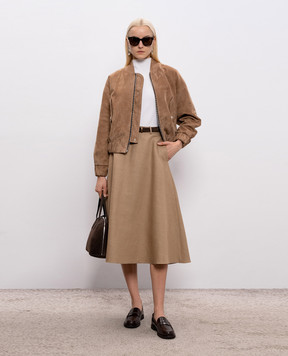 Babe Pay Pls Коричневий замшевий бомбер 2411SUEDE