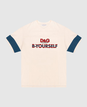 Dolce&Gabbana Дитяча бежева футболка L4JTJZG7PUF26